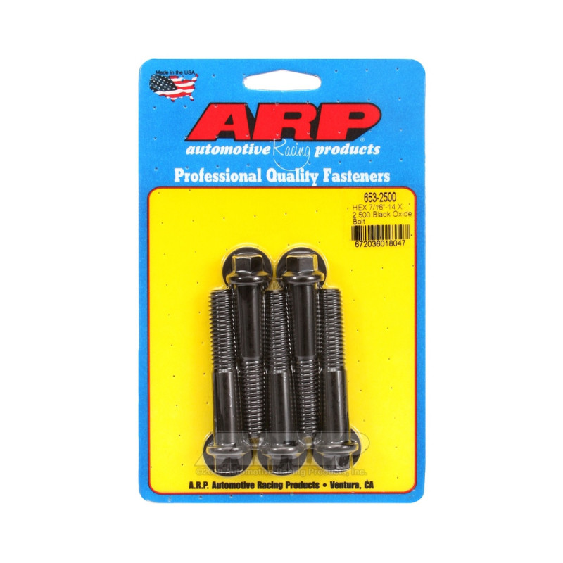 Set de șuruburi și piulițe universale ARP 7/16-14 – Șuruburi hexagonale cu finisaj negru oxidat, x5 - ARP-653-2500 - 653-2500 - 3666618194851